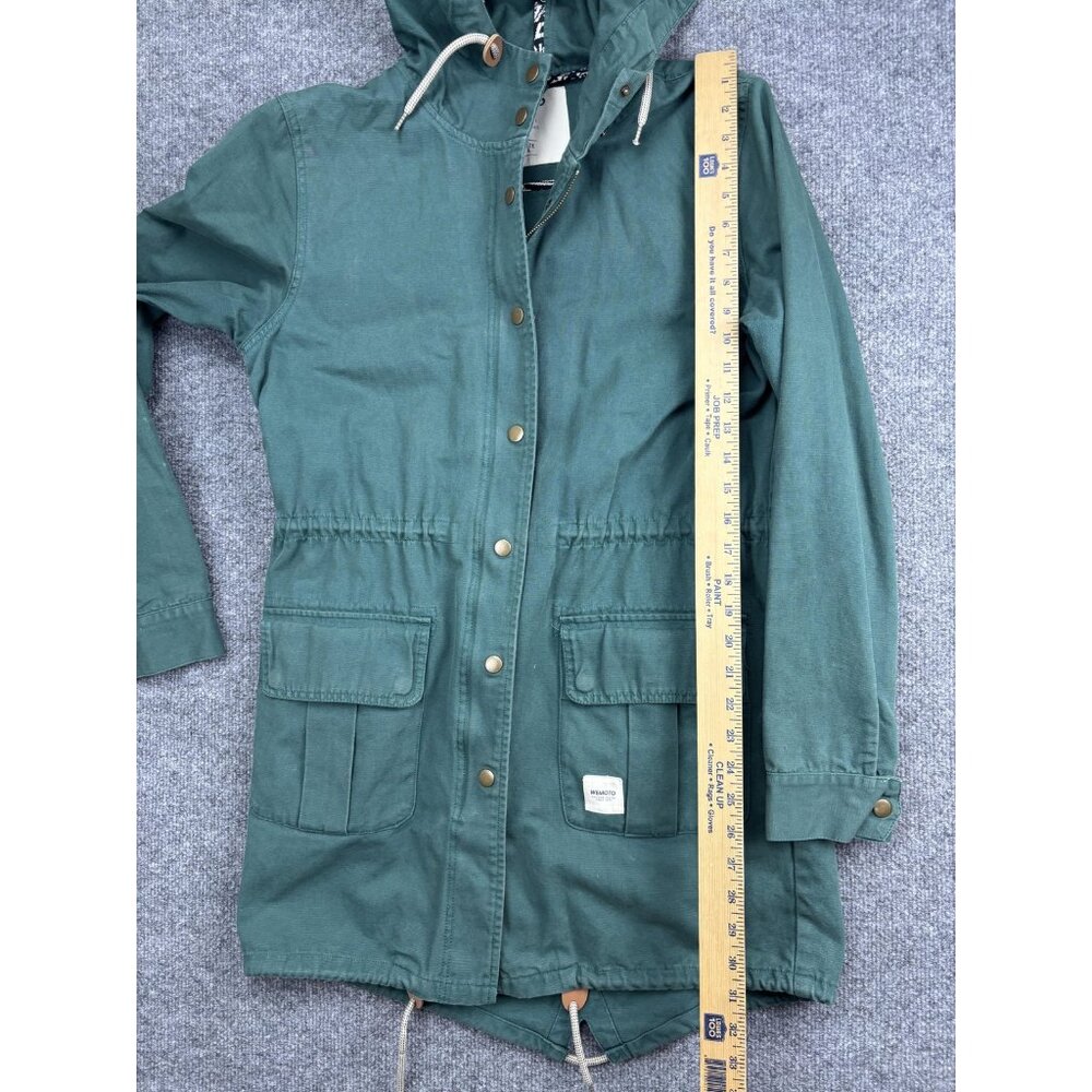 Wemoto Jacket Womens Large Green Hooded Parka Cotton Drawstring Utility Casual - Picture 6 of 9